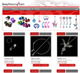 dynamic website development using aSP.NET, aJaX Pro and SQL for BodyPiercing.com