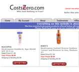 Website design for CostsZero.com using ASP.NET Framework 2.0.